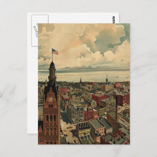 Vintage Karte von Milwaukee WI (1898) (Vorne/Hinten)
