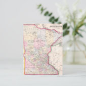 Vintage Karte von Minnesota (1864) (Stehend Vorderseite)