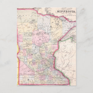 Vintage Karte von Minnesota (1864)
