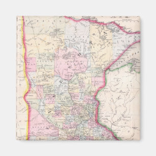Vintage Karte von Minnesota (1864) Magnet