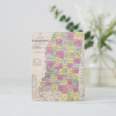 Vintage Karte von Mississippi (1853) (Stehend Vorderseite)