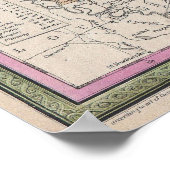 Vintage Karte von Mississippi (1853) Poster (Ecke)