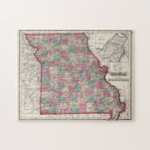 Vintage Karte von Missouri (1873) Puzzle (Horizontal)