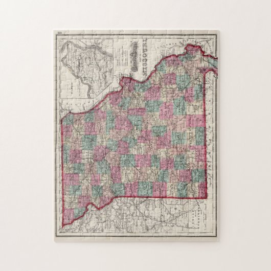 Vintage Karte von Missouri (1873) Puzzle (Vertikal)
