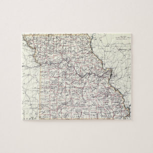 Vintage Karte von Missouri (1883) Puzzle