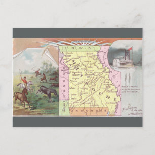 Vintage-Karte von Missouri Postkarte