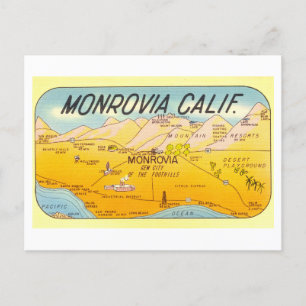 Vintage Karte von Monrovia, Kalifornien,