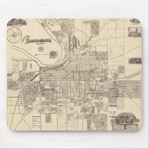 Vintage Karte von Montgomery, Alabama (1899) Mousepad