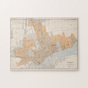 Vintage Karte von Montreal Canada (1915) Puzzle
