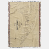 Vintage Karte von Nantucket (1838) Decke (Vorderseite Vertikal)