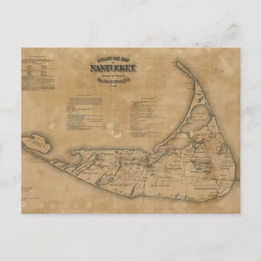 Vintage Karte von Nantucket (1869) (Vorderseite)