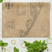 Vintage Karte von Nantucket (1869) Handtuch (Gefaltet)