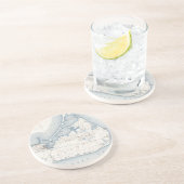 Vintage Karte von Nantucket (1919) Getränkeuntersetzer (Seite)