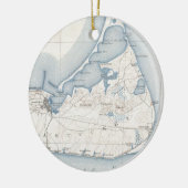 Vintage Karte von Nantucket (1919) Keramikornament (Links)