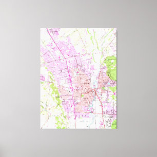 Vintage Karte von Napa Kalifornien (1951) Leinwanddruck