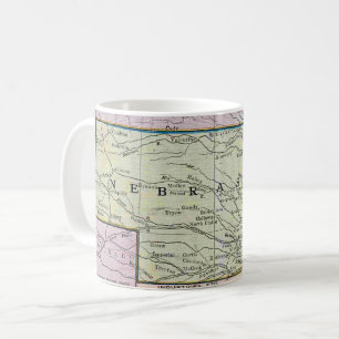Vintage-Karte von Nebraska Kaffeetasse