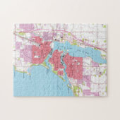 Vintage Karte von Neenah Wisconsin (1955) Puzzle (Horizontal)