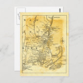 Vintage Karte von Neuengland (Vorne/Hinten)