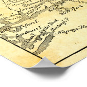 Vintage Karte von Neuengland Poster (Ecke)