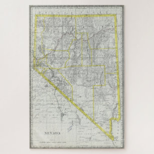 Vintage Karte von Nevada (1889) Puzzle