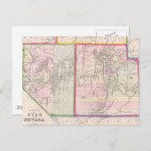 Vintage Karte von Nevada und Utah (1866) (Vorne/Hinten)