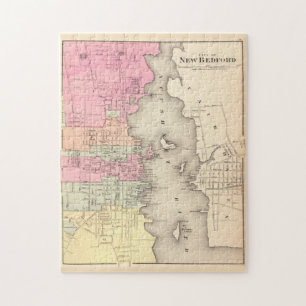 Vintage Karte von New Bedford MA (1871) Puzzle