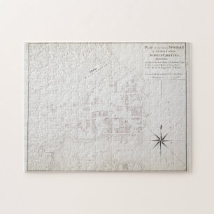 Vintage Karte von New Bern NC (1769) Puzzle