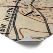 Vintage Karte von New Haven Connecticut (1890) Poster (Ecke)