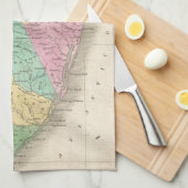 Vintage Karte von New-Jersey (1827) Geschirrtuch (Viertel Falte)