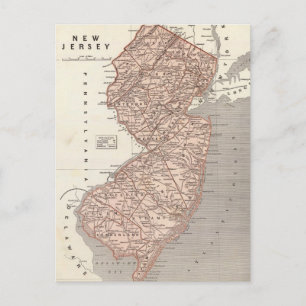 Vintage Karte von New Jersey (1845)