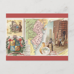 Vintage-Karte von New Jersey Postkarte
