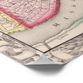 Vintage Karte von New Orleans 1860 Poster (Ecke)