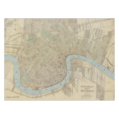 Vintage Karte von New Orleans (1919) Tischdecke (Vorderseite (Horizontal))