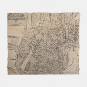 Vintage Karte von New Orleans Louisiana (1902) Fleecedecke