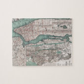 Vintage Karte von New York (1897) Puzzle (Horizontal)