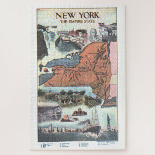 Vintage Karte von New York (1921) Puzzle