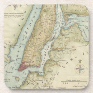 Vintage Karte von New York City (1869) Getränkeuntersetzer