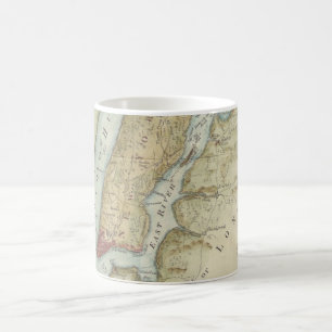 Vintage Karte von New York City (1869) Kaffeetasse