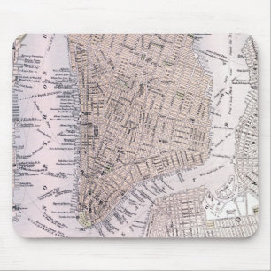 Vintage Karte von New York City (1884) Mousepad