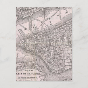 Vintage Karte von New York City (1886)
