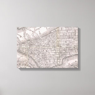 Vintage Karte von New York City (1886) Leinwanddruck