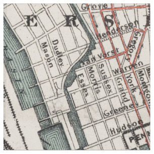 Vintage Karte von New York City (1897) Stoff