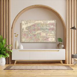 Vintage Karte von New York City Fotodruck