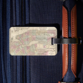 Vintage Karte von New York City - Personalisiert Gepäckanhänger
