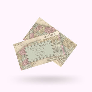 Vintage-Karte von New York City - Personalisiert Visitenkarte