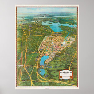 Vintage-Karte von New York Poster