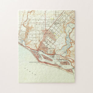 Vintage Karte von Newport Beach California (1951) Puzzle