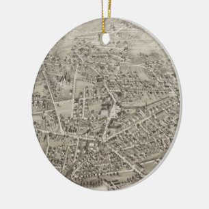 Vintage Karte von Newton MA (1878) Keramikornament