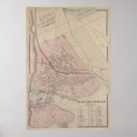 Vintage Karte von Niagara Falls NY (1875)