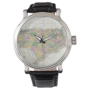 Vintage Karte von Nord-Carolina (1827) Armbanduhr